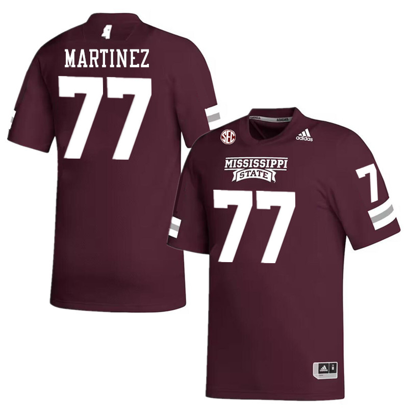 Men #77 Marlon Martinez Mississippi State Bulldogs College Football Jerseys Stitched-Maroon